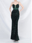 cheap Prom Dresses-Mermaid / Trumpet Prom Dresses Pink Dress Corset Dress Performance Wedding Floor Length Spaghetti Strap with Sequin
