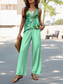 voordelige Tweedelige sets-Dames Broek Sets Vakantie Mode Dagelijks Mouwloos U-hals Bloemen Grafisch Geometrisch Casual Dagelijks Weekend Licht Groen Rood Stof Blauw Zomer Regulair Fit
