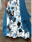 voordelige Bloemenjurk-Dames Jurk Set Maxi-jurk A lijn jurk Zomerjurk Vakantie Boho Bloemig Grafisch Meerlaags Afdrukken Maxi-jurk 3/4 mouw Strakke ronde hals Dagelijks Buiten blauw Zomer Lente Ruim Passend