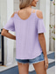 cheap Women&#039;s Plain Tops-Women&#039;s Shirt Blouse Solid Color Stylish Casual Short Sleeve Strap Regular Tops Daily Eyelet Sage Green Black White Pink Sky Blue Summer