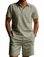 preiswerte Klassisches Poloshirt für Herren-Herren Golfshirt Golf Poloshirts Lässig Arbeit Revers Kurzarm Basic Modern Einfach 2 teilig Knöpfe Sommer Normale Passform Aprikose Weiß Marineblau Hellgrau Armeegrün Hellblau Golfshirt