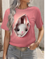 voordelige Pasen T-shirt-Pasen Dames T-shirt Bloemig Grafisch dier leuke Style Stijlvol Casual Korte mouw Strakke ronde hals Ronde hals Normale tops Dagelijks Afdrukken Blozend Roze Zomer