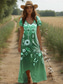 ieftine Rochii boho-Pentru femei Rochie Maxi Rochii Tricou Rochie A line Vacanță În aer liber Ieșire Fit standard Floral Grafic Imprimeu Paisley Manșon scurt În V Albastru piscină Maro Trifoi Vară