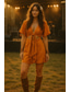 cheap Plain Dress-Women&#039;s Boho Dress Western Dress Vintage Mini Dress A Line Dress Casual Outdoor Beach Regular Fit Solid Color Half Sleeve Spaghetti Strap Orange Summer Spring