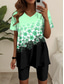 billiga Kvinnors korta set-Kvinnors 2 Delar Mode T-shirt Shorts Set Kort Ärmar V Ringning Blommigt Grafiskt Tryck Avslappnad Daglig Rosa Blå Grön Sommar Vanlig Passform