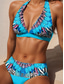 cheap Bikini Sets-Women's Bikini 2 Piece Swimsuit Cheeky Halter Vintage Sexy Graphic Animal Plunge Sleeveless Bathing Suits