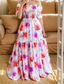 cheap Elegant Floral Dresses-Women&#039;s Long Dress Maxi Dress Cocktail Dress Floral Dress Print Dress Fashion Modern Holiday Date Tea Party Regular Fit Flower Short Sleeve Off Shoulder Light Pink Bright pink Pink Red Summer