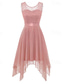 preiswerte abendkleider-Damen Midikleid Abschlussballkleid Partykleid Cocktailkleid Mode Modern Party Abendgesellschaft Date Normale Passform Einfach Ärmellos Rundhalsausschnitt Schwarz Rosa Wein Rote Sommer