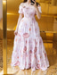 cheap Elegant Floral Dresses-Women&#039;s Long Dress Maxi Dress Cocktail Dress Floral Dress Print Dress Fashion Modern Holiday Date Tea Party Regular Fit Flower Short Sleeve Off Shoulder Light Pink Bright pink Pink Red Summer