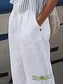 cheap Straight-Leg Pants-Women&#039;s Cotton Linen Pants Baggy Pants Linen Like Beach Shorts Vacation Vintage Fashion Full Length High Waist Graphic Printing Breathable Soft Micro-elastic Formal Vacation Street White Summer