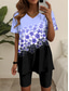 billiga Kvinnors korta set-Kvinnors 2 Delar Mode T-shirt Shorts Set Kort Ärmar V Ringning Blommigt Grafiskt Tryck Avslappnad Daglig Rosa Blå Grön Sommar Vanlig Passform