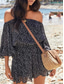 billiga Blommiga klänningar-Kvinnors Boho-klänning Västern-klänning Vintage Mini-klänning A-linjeformad klänning Off The Shoulder-klänning Semester Avslappnad Boho Utomhus Utegång Strand Regular Fit Blommönster Grafik Randig