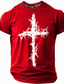 cheap Faith T shirts-Easter Men&#039;s Cross T Shirt Short Sleeve T shirt 3D Print Crew Neck Shirt Fashion Daily Designer Party Street Casual Black Red Blue Summer Spring Clothing Apparel S M L XL XXL XXXL