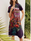 preiswerte Blumenkleid-Damen Minikleid Shiftkleid Lässig Formell Halbformelle Kleider Ausgehen Standard Passform Blumen Grafik Kurzarm Umlegekragen Purpur Sommer