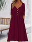 ieftine Rochii florale-Pentru femei Rochie Lunga Rochie Maxi Rochie casual Rochie Skater Rochie de vară Modă Modern Vacanță Zilnic Sfârșit de săptămână Fit regulat Simplu Manșon Lung În V Negru Roz Îmbujorat Roșu Vin