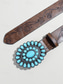 billige Damebelte-vestlig turkis concho-belte for kvinner – midjebelte med blomstergravert kunstskinn for rodeo, festivaler, boho-antrekk og fritidsklær