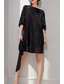 economico Abiti con paillettes-Per donna Mini Abito Abito con Paillettes Vestito da Festa Moda Feste Cocktail party Vestibilità regolare Semplice Manica Lunga Girocollo Nero Bianco Champagne Rosso Estate