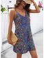 tanie Sukienki boho-Damskie Sukienka mini Sukienka A line Urlop Codzienny Boho Na zewnątrz Wyjściowe Plaża Luźna Graficzny Plemienny Bez rękawów Dekolt w kształcie litery U Ciemnoniebieski Lato