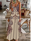 ieftine Rochii boho-Pentru femei Rochie Maxi Rochie de Vară Rochie A line Rochie Slip Vacanță Casual Boho Ieșire Plajă Potrivire Largă Grafic Imprimeu Paisley Tribal Fără manșon În V Bretele Spagheti Kaki Vară Primăvară