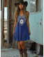 billiga Boho-klänning-Damers Boho Klänning Western Klänning Vintage Mini Klänning Sundress A-linje Klänning Slip Klänning Off The Shoulder Klänning Semester Avslappnad Gå ut Strand Grafisk Geometrisk Tribal Ärmlös V-hals