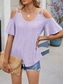 cheap Women&#039;s Plain Tops-Women&#039;s Shirt Blouse Solid Color Stylish Casual Short Sleeve Strap Regular Tops Daily Eyelet Sage Green Black White Pink Sky Blue Summer