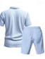 preiswerte Klassisches Poloshirt für Herren-Herren Golfshirt Golf Poloshirts Lässig Arbeit Revers Kurzarm Basic Modern Einfach 2 teilig Knöpfe Sommer Normale Passform Aprikose Weiß Marineblau Hellgrau Armeegrün Hellblau Golfshirt