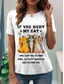cheap Humor&amp;Quotes tee-Women&#039;s T Shirt Graphic Animal Letter Stylish Classic Casual Short Sleeve Crew Neck Regular Tops Daily Print White Summer Spring