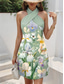 abordables Robes fleuries-Femmes Mini Robe Robe d&#039;Été Robe trapèze Robe dos nu Vacances Occasionnel Sortir Coupe régulière Fleuri Graphique Sans manches Col en V Blanche Vert Claire Rose Claire Rouge Été