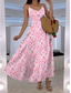 preiswerte Blumenkleider-Damen Maxikleid A Linie Kleid Unterkleid Urlaub Lässig Boho Party Ausgehen Standard Passform Blumen Grafik Ärmellos V Ausschnitt Weiß Rosa Blau Grün Sommer Frühling