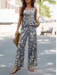 voordelige Tweedelige sets-Dames Broek Sets Vakantie Mode Dagelijks Mouwloos U-hals Bloemen Grafisch Geometrisch Casual Dagelijks Weekend Licht Groen Rood Stof Blauw Zomer Regulair Fit