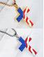 baratos Acessórios-Colar com Pingente de Cruz da Bandeira Americana – Tom de Ouro e Prata com Design da Bandeira dos EUA Estiloso e Moderno para Uso Casual e de Declaração
