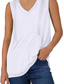 billige Enkel tank topp-Dame Camisole Tank Top Helfarge Tropisk Fritid Ermeløs V-hals Vanlige topper Daglig Hvit Lysegrønn Sommer