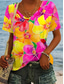 cheap Floral tee-Women&#039;s T Shirt Ombre Floral Graphic Vintage Stylish Casual Short Sleeve Crew Neck Regular Tops Daily Weekend Beach Wear Print Black Navy Blue Blue Dusty Blue Rose Pink Summer Spring