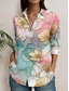cheap Floral Tops-Women&#039;s Shirt Long Sleeve Button Down Blouse Floral Graphic Daily Stylish Modern Short Sleeve Shirt Collar Regular Tops Daily Holiday Party Outfits Pink Summer Spring