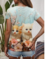 cheap Animals tee-Women&#039;s T Shirt Graphic Animal Stylish Classic Casual Short Sleeve Crew Neck Regular Tops Daily Weekend Print Blue Summer Spring