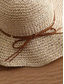 economico Cappelli da donna-Cappello da sole da donna in paglia a tesa larga con fiocco, cappello da spiaggia pieghevole per viaggi estivi e vacanze all'aperto