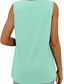 billige Enkel tank topp-Dame Camisole Tank Top Helfarge Tropisk Fritid Ermeløs V-hals Vanlige topper Daglig Hvit Lysegrønn Sommer