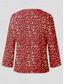 abordables Hauts d&#039;Art et de Design pour Femmes-Femmes Chemise Fleuri Graphique ancien Tropical Hawaïen manche longue Col en V Hauts Réguliers Quotidien Fête Tenue de plage Imprimé Rouge Bleu Violet Vert Été Printemps