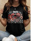 cheap Humor&amp;Quotes tee-Women&#039;s T Shirt Floral Graphic Letter Vintage Stylish Classic Short Sleeve Crew Neck Round Neck Regular Tops Daily Print Black White off-white Summer Spring Be Kind