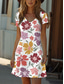 preiswerte Blumenkleider-Damen Boho Kleid Western Kleid Vintage Mini Kleid T-Shirt Kleid Tee Kleid Sonnenkleid Sommerkleid Urlaub Lässiges Strand Alltagskleid Ausgehen Reguläre Passform Floral Grafik Kurzarm V-Ausschnitt