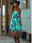 voordelige Boho Jurken-Dames Mini-jurk A lijn jurk Zomerjurk Vakantie Casual Dagelijks Normale pasvorm Grafisch Tribal Mouwloos U-hals Geel blauw Paars Zomer