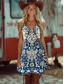 tanie Sukienka boho-Sukienka Boho dla kobiet zachodnia sukienka vintage mini sukienka sukienka na lato sukienka w kształcie litery A sukienka slip sukienka off the shoulder wakacyjna sukienka codzienna sukienka Boho do