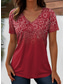 cheap Boho tee-Women&#039;s T Shirt Graphic Paisley Bohemia Stylish Casual Short Sleeve V Neck Regular Tops Daily Weekend Beach Wear Print White / Black Black Red Light Brown Purple Summer