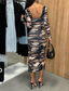 cheap Elegant Floral Dresses-Women&#039;s Midi Dress Floral Dress Summer Dress Fashion Modern Daily Date Weekend Regular Fit Flower Long Sleeve Crew Neck Black White Rose Summer