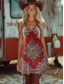 tanie Sukienka boho-Sukienka Boho dla kobiet zachodnia sukienka vintage mini sukienka sukienka na lato sukienka w kształcie litery A sukienka slip sukienka off the shoulder wakacyjna sukienka codzienna sukienka Boho do