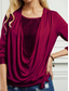 cheap Women&#039;s Plain Tops-Women&#039;s Blouse Solid Color Stylish Casual Long Sleeve Cowl Neck Regular Tops Daily Sequins Patchwork Black Pink Wine Khaki Summer