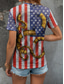 cheap Independence Day Top-Boa Constrictor By Vincent Hie Independence Day Women&#039;s T Shirt Graphic Animal American Flag Vintage Stylish Classic Short Sleeve Crew Neck V Neck Round Neck Regular Tops Daily Week