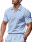 cheap Men&#039;s Classic Polo-Men&#039;s Golf Shirt Golf Polos Shirts Work Casual Lapel Short Sleeve Basic Modern Plain Buttons Summer Regular Fit Black White Navy Blue Khaki Light Grey Army Green Golf Shirt