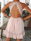 cheap Boho Dress-Women&#039;s Mini Dress Summer Dress Slip Dress Boho Dress Western Dress Fashion Classic Modern Outdoor Vacation Holiday Regular Fit Plain Sleeveless Spaghetti Strap Black White Pink Dark Blue Summer
