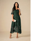 preiswerte abendkleider-Damen Maxikleid Cocktailkleid Kleid für Hochzeitsgäste Halbformelles Kleid A Linie Kleid Elegant Arbeit Geburtstag Flattrige Ärmel Hochzeitsgast Cocktailparty Formeller Abend Normale Passform